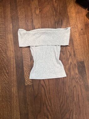 Hollister Light Gray Off-the-Shoulder Tube Top